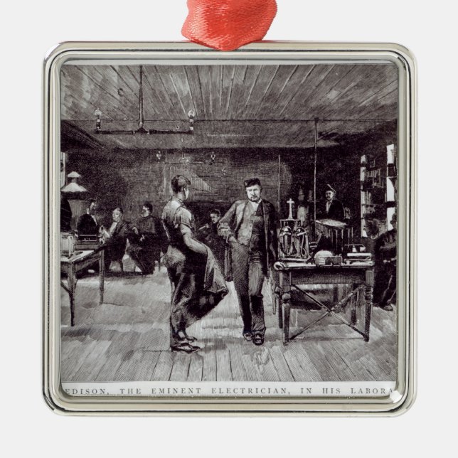 Mr Edison , The Eminent Electrician Metal Ornament (Front)