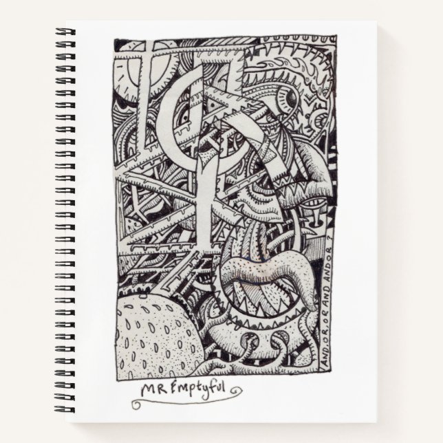 Mr Emptyful, Ink Drawing Notebook (Front)