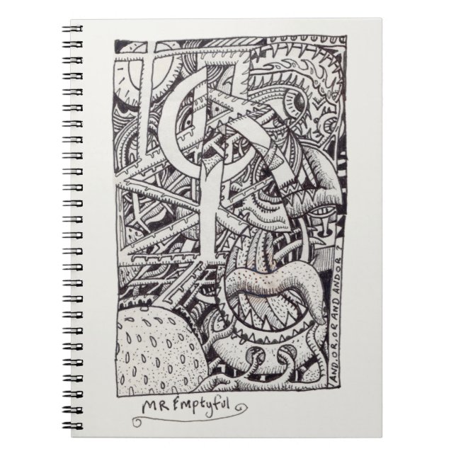 Mr Emptyful, Ink drawing Notebook (Front)