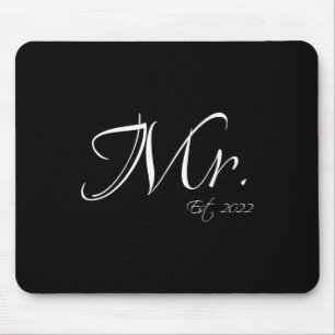 Mr. Est. 2022 Mr. &amp; Mrs. Bride Groom Couple Ma Mouse Pad