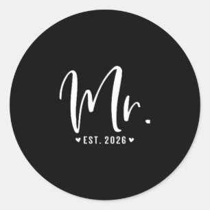 Mr Est 2026 Just Married Classic Round Sticker