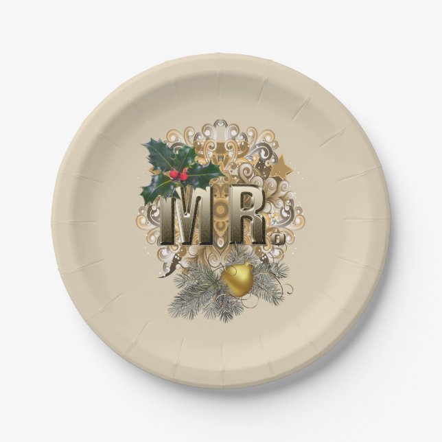 MR.First Christmas Paper Plate (Front)