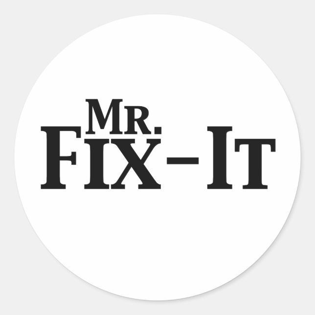 mr fix it classic round sticker (Front)