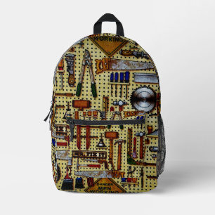 Mr. Fix It Handyman Tools  Printed Backpack