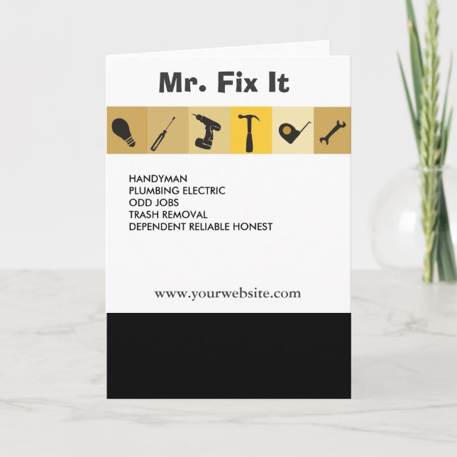 Mr.Fix It Men's Working  Tools  Light Bulb Wrench Holiday Card (Front)