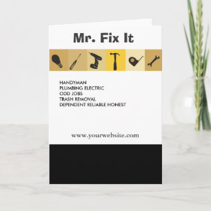 Mr.Fix It Men's Working  Tools  Light Bulb Wrench Holiday Card