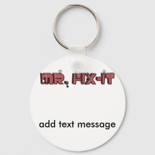 Mr. Fix-It Wooden Text Design (With Nails) Key Ring