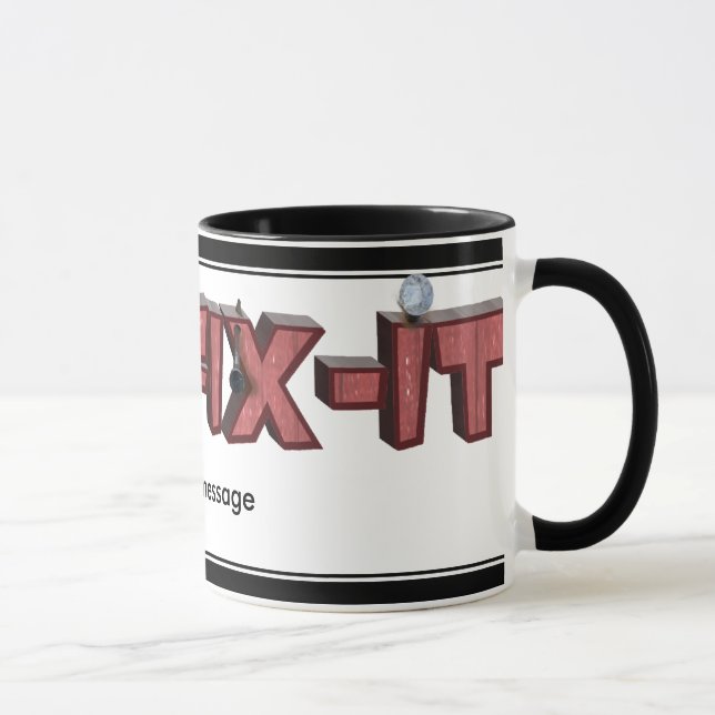 Mr. Fix-It Wooden Text Design (With Nails) Mug (Right)