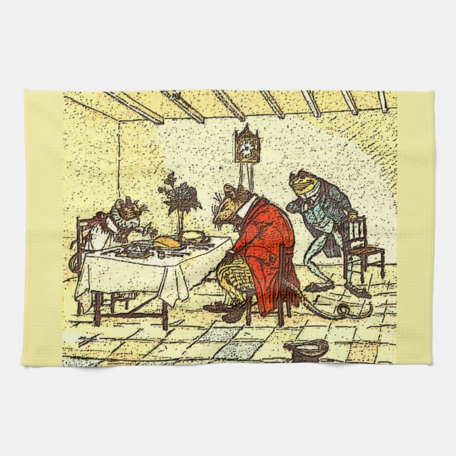 Mr. Frog, Mr. Rat and Miss Mouse    Tea Towel (Horizontal)