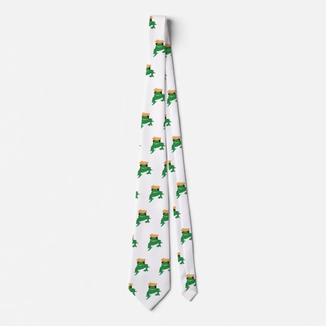 Mr Frogster Green Frog Art Tie (Front)