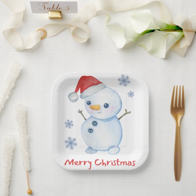 Mr. Frosty Paper Plate (Wedding)