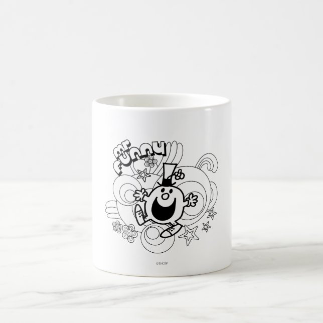 Mr. Funny | Black & White Swirls & Stars Coffee Mug (Center)