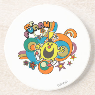 Mr. Funny Colourful Stars & Swirls Coaster