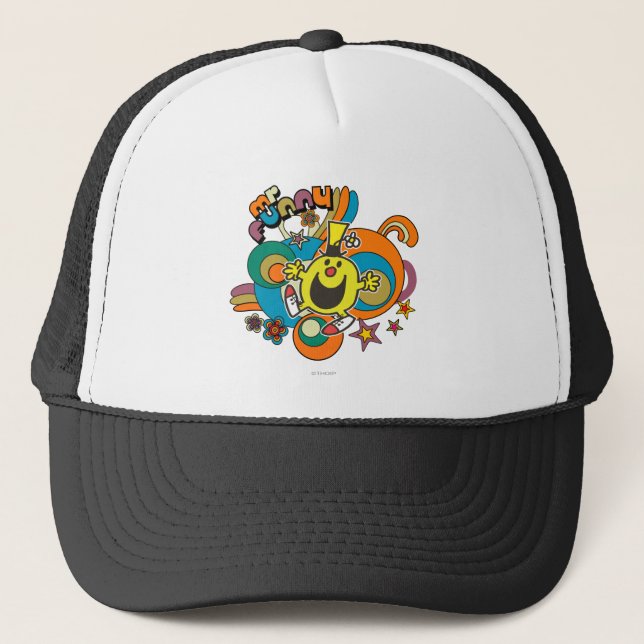 Mr. Funny | Colourful Stars & Swirls Trucker Hat (Front)