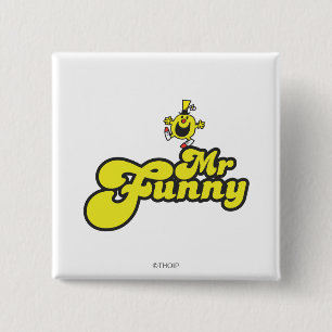 Mr. Funny Dancing On His Name 15 Cm Square Badge