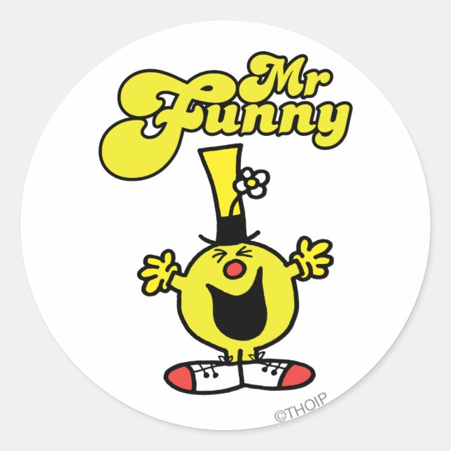Mr. Funny Laughing Hysterically Classic Round Sticker (Front)