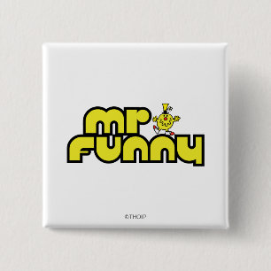 Mr. Funny Yellow Lettering 15 Cm Square Badge