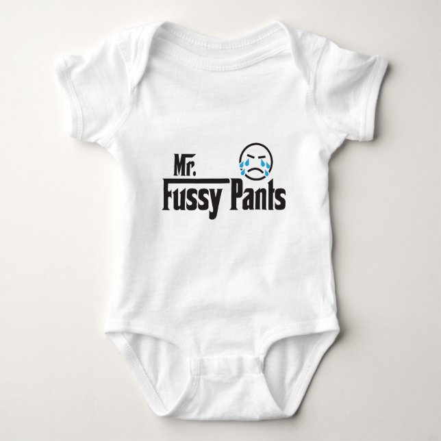 Mr. Fussy Pants Baby Bodysuit (Front)