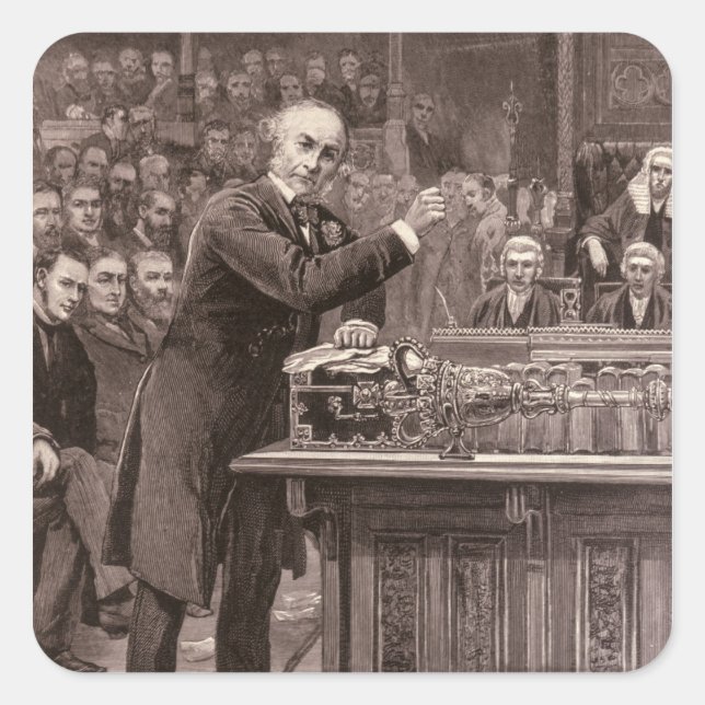 Mr. Gladstone Square Sticker (Front)