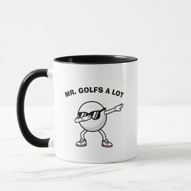 MR. GOLFS A LOT,Funny Golf Mug (Left)