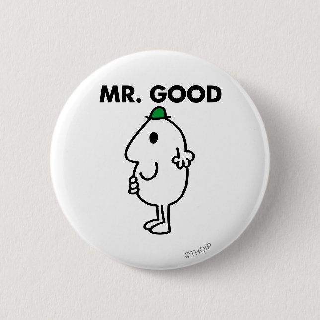 Mr. Good | Green Hat 6 Cm Round Badge (Front)