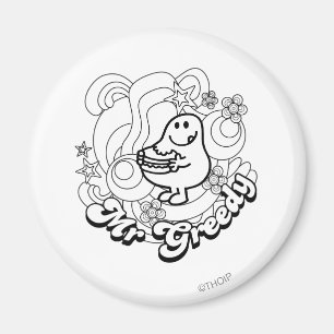 Mr. Greedy Black & White Swirls & Stars Magnet