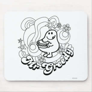 Mr. Greedy   Black & White Swirls & Stars Mouse Pad