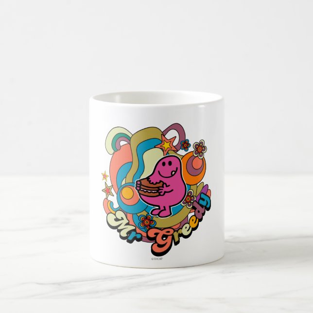 Mr. Greedy | Colourful Swirls & Stars Coffee Mug (Center)