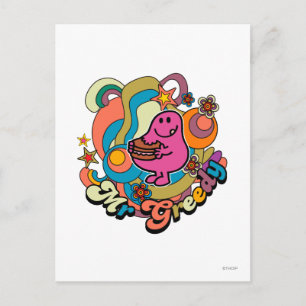 Mr. Greedy   Colourful Swirls & Stars Postcard