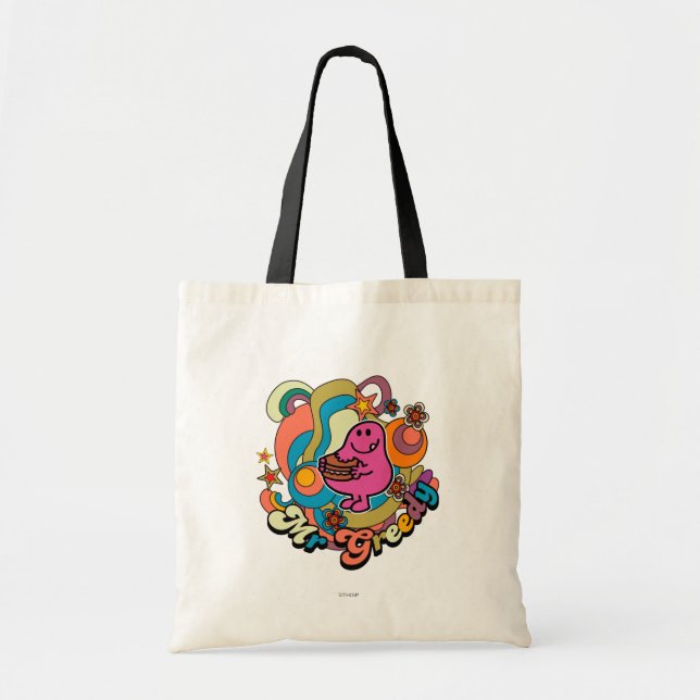 Mr. Greedy | Colourful Swirls & Stars Tote Bag (Front)