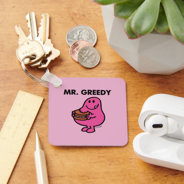 Mr. Greedy Eating Cake Key Ring (Desk)