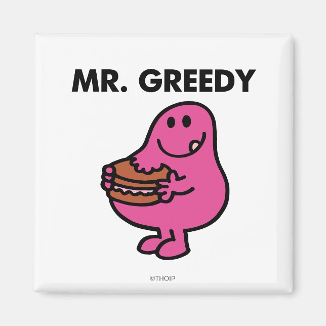 Mr. Greedy Eating Cake Magnet (Front)