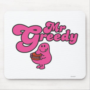 Mr. Greedy Enjoying Dessert Mouse Pad