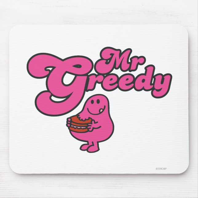 Mr. Greedy Enjoying Dessert Mouse Pad (Front)
