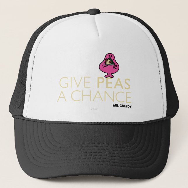 Mr. Greedy | Give Peas A Chance Trucker Hat (Front)