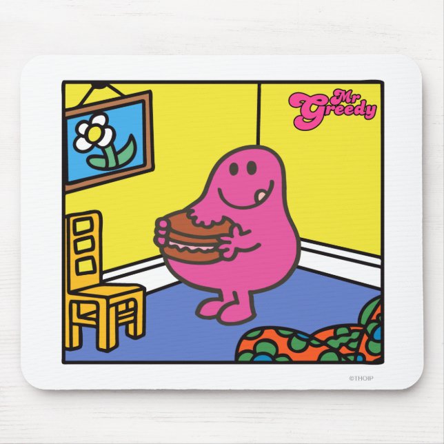 Mr. Greedy | Living Room Eating Mouse Pad (Front)