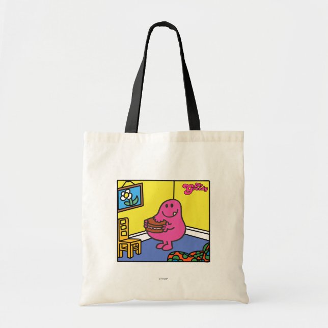 Mr. Greedy | Living Room Eating Tote Bag (Front)