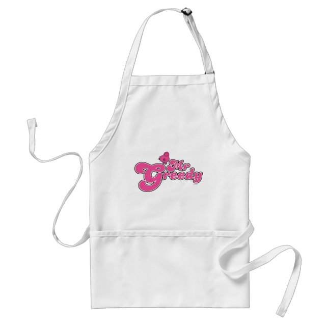 Mr. Greedy | Pink Lettering Standard Apron (Front)