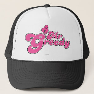 Mr. Greedy   Pink Lettering Trucker Hat