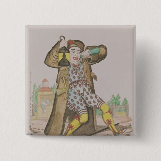 Mr Grimaldi as Clown, illuminating the 15 Cm Square Badge (Front)