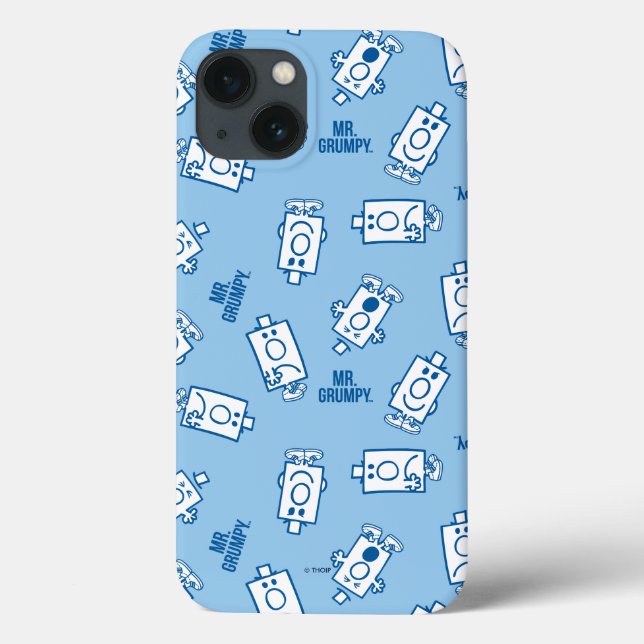 Mr Grumpy | Blue Emotion Toss Pattern Case-Mate iPhone Case (Back)