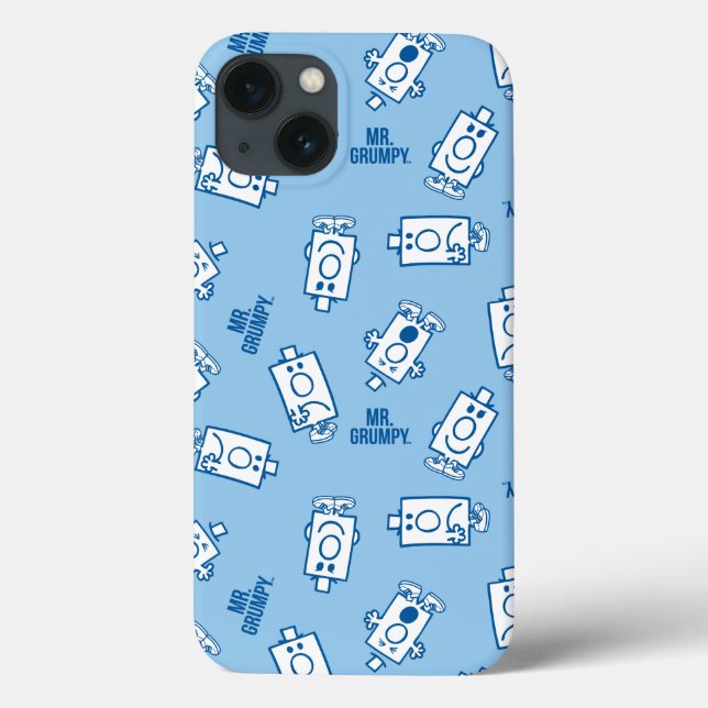 Mr Grumpy | Blue Emotion Toss Pattern Case-Mate iPhone Case (Back)