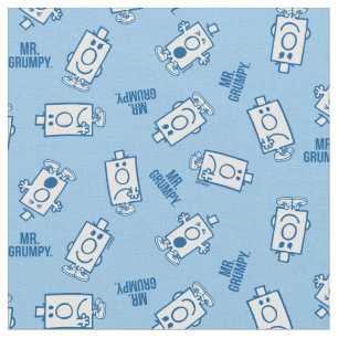 Mr Grumpy Blue Emotion Toss Pattern Fabric