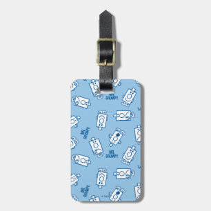 Mr Grumpy Blue Emotion Toss Pattern Luggage Tag