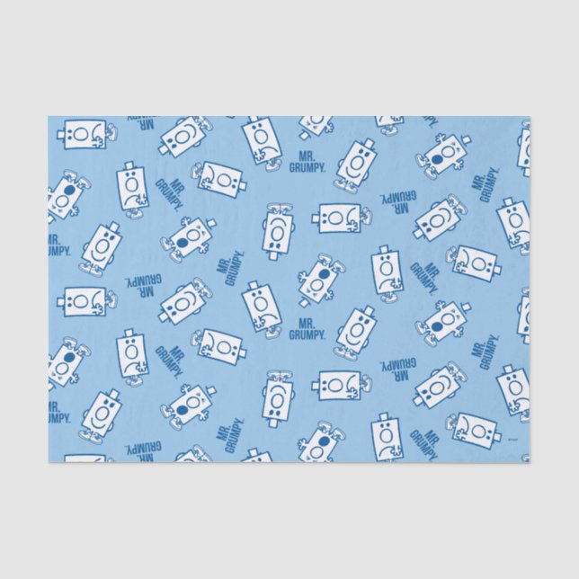 Mr Grumpy | Blue Emotion Toss Pattern Tissue Paper (Front)