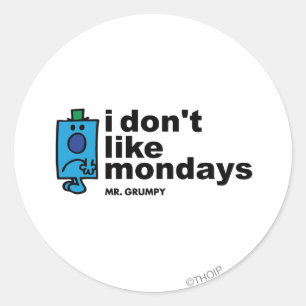 Mr. Grumpy Does Not Like Monday Classic Round Sticker