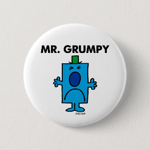 Mr. Grumpy Frowning Face 6 Cm Round Badge