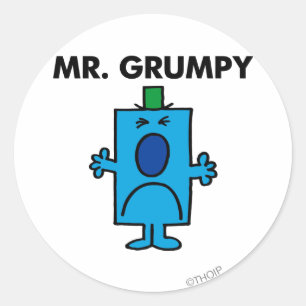 Mr. Grumpy   Frowning Face Classic Round Sticker