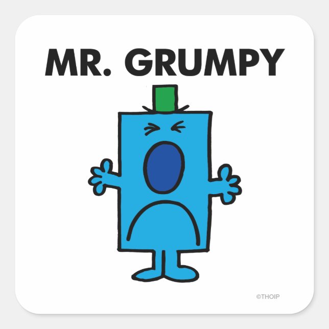 Mr. Grumpy | Frowning Face Square Sticker (Front)