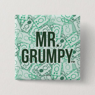 Mr Grumpy Green Name and Character Toss Pattern 15 Cm Square Badge